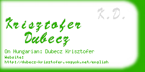 krisztofer dubecz business card